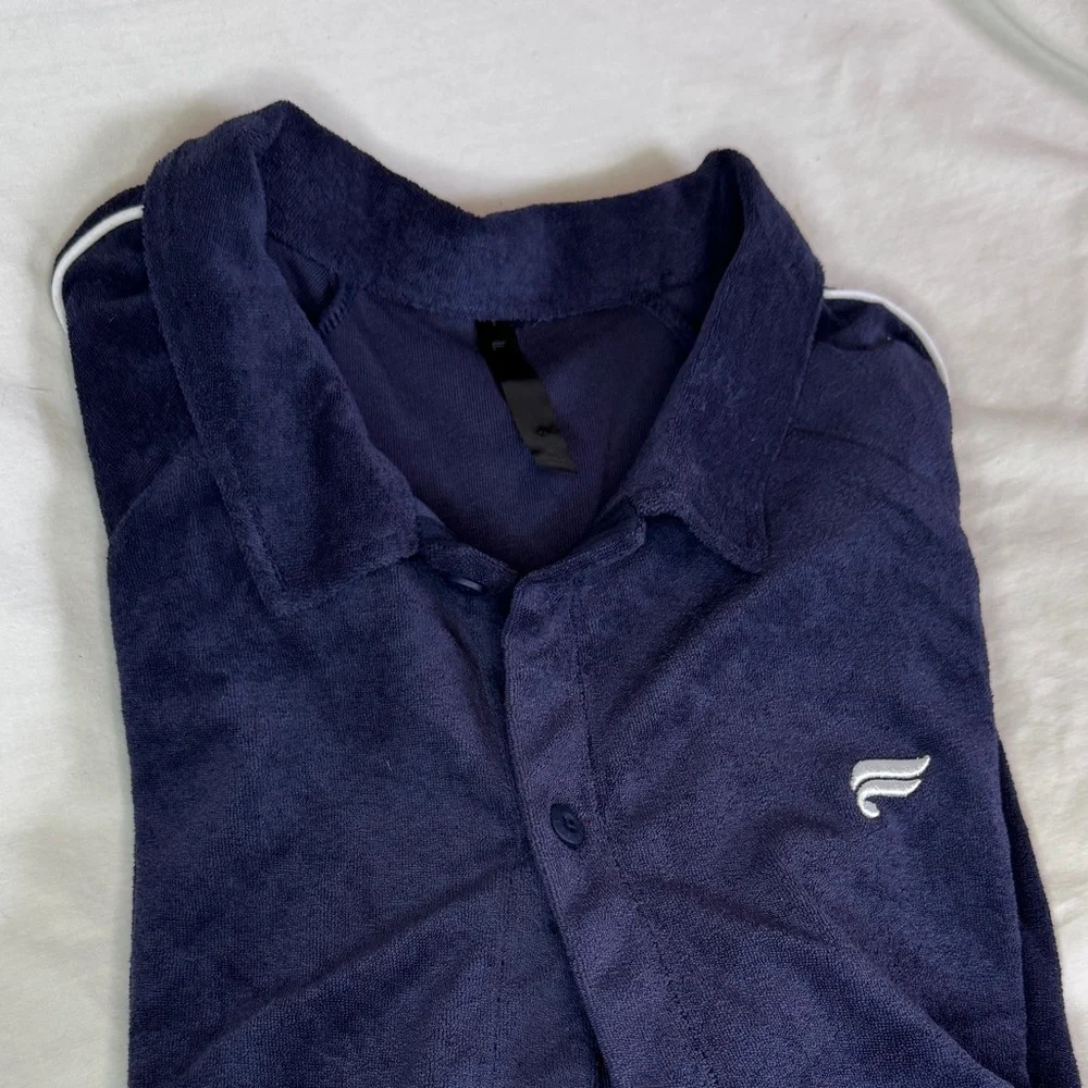 Fabletics Navy Casual Button Down Shirt - Picture 3 of 5